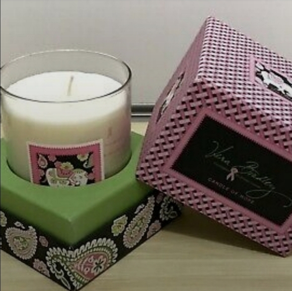 RARE VERA BRADLEY CANDLE OF HOPE PINK ELEPHANTS - Picture 1 of 2